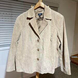 Genuine tan, Sonoma Life + Style leather suede Jacket, Women's Size 2X